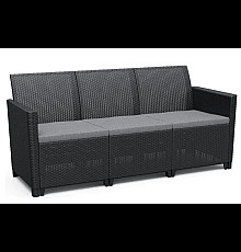 Диван садовий Keter Claire 3-місний, графіт