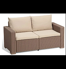 Диван садовий Keter California 2-місний з подушками, капучино