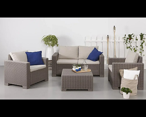 Диван садовий Keter California 2-місний з подушками, капучино