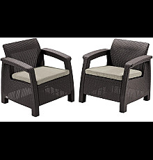 Комплект крісел Keter Corfu II Duo, коричневий