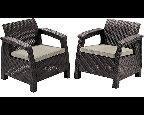 Комплект крісел Keter Corfu II Duo, коричневий
