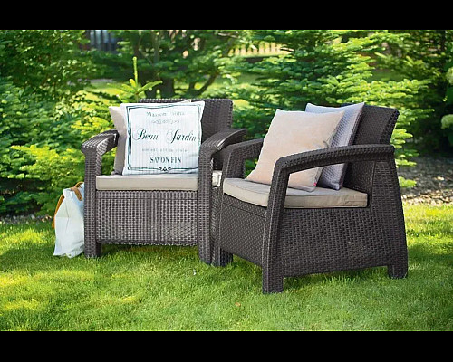 Комплект крісел Keter Corfu II Duo, коричневий