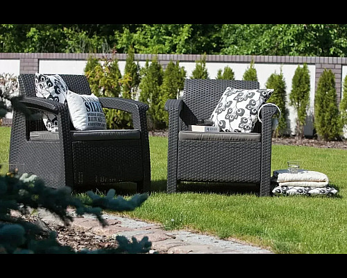 Комплект крісел Keter Corfu II Duo, графіт
