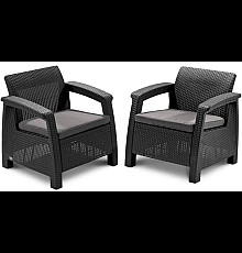Комплект крісел Keter Corfu II Duo, графіт