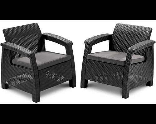 Комплект крісел Keter Corfu II Duo, графіт