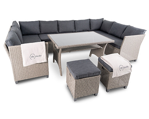 Комплект садових меблів Di Volio Livorno 10-місний, сірий