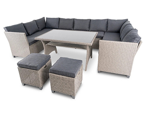 Комплект садових меблів Di Volio Livorno 10-місний, сірий