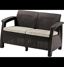 Диван садовий Keter Corfu II Love 2-місний, коричневий