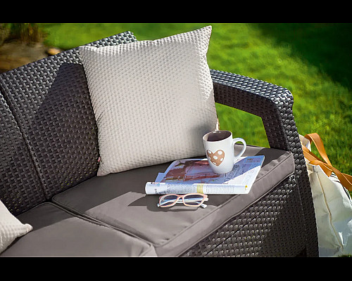 Диван садовий Keter Corfu II Love 2-місний, коричневий