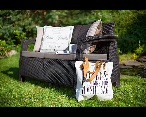 Диван садовий Keter Corfu II Love 2-місний, коричневий