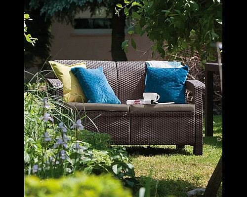 Диван садовий Keter Corfu II Love 2-місний, коричневий