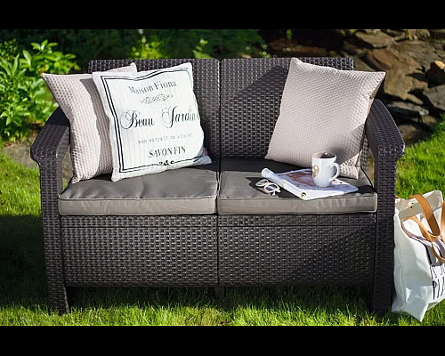 Диван садовий Keter Corfu II Love 2-місний, коричневий