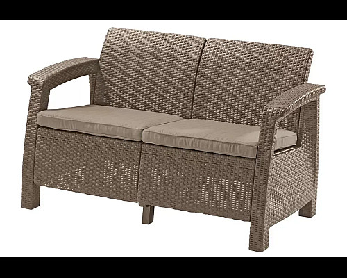 Диван садовий Keter Corfu II Love 2-місний, капучино