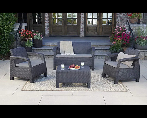 Диван садовий Keter Corfu II Love 2-місний, графіт