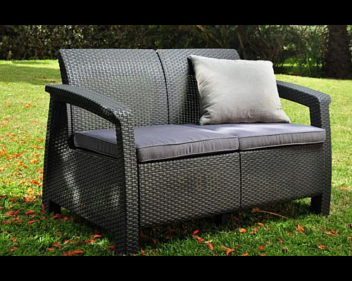Диван садовий Keter Corfu II Love 2-місний, графіт