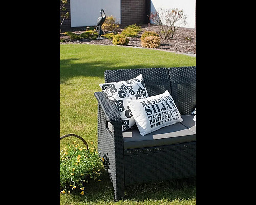 Диван садовий Keter Corfu II Love 2-місний, графіт