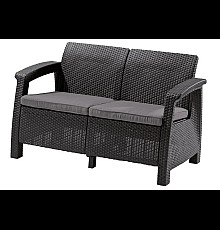 Диван садовий Keter Corfu II Love 2-місний, графіт