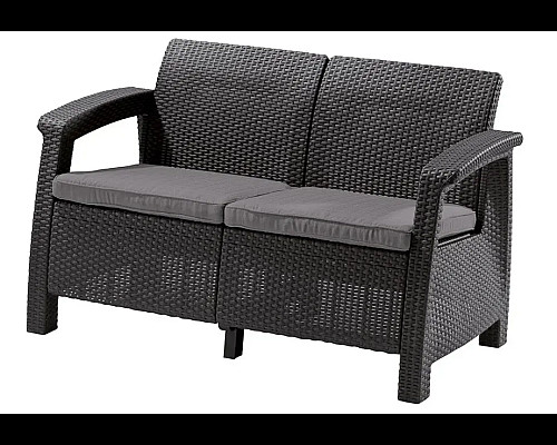 Диван садовий Keter Corfu II Love 2-місний, графіт