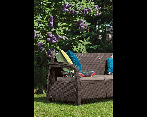 Диван садовий Keter Corfu II Max Love 3-місний, коричневий