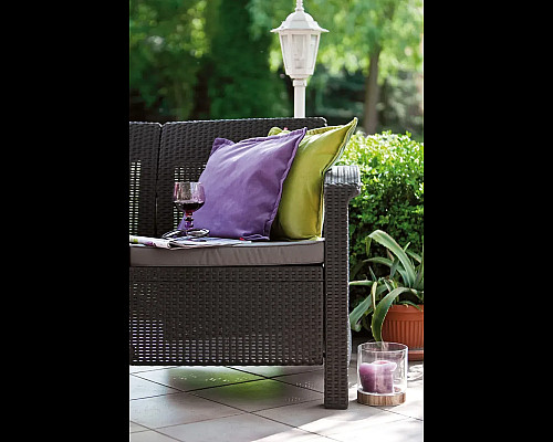 Диван садовий Keter Corfu II Max Love 3-місний, коричневий