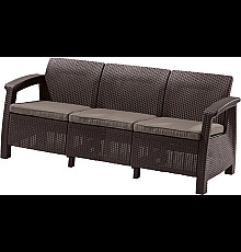 Диван садовий Keter Corfu II Max Love 3-місний, коричневий