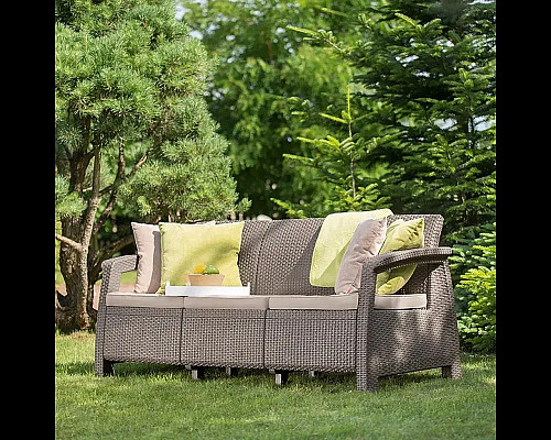 Диван садовий Keter Claire II Max Love 3-місний, капучино