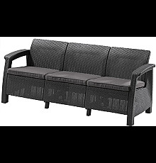 Диван садовий Keter Corfu II Max Love 3-місний, графіт