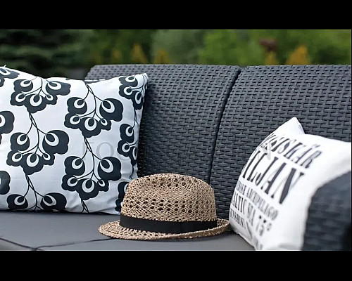 Диван садовий Keter Corfu II Max Love 3-місний, графіт