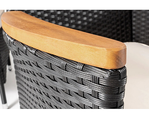 Комплект садових меблів Di Volio VERONA 6-місний, чорно-кремовий