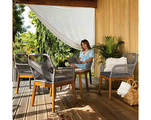 Комплект садових меблів Di Volio Piago 4-місний, сіро-коричневий