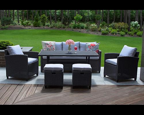 Комплект садових меблів з ротангу JUMI MILANO, сірий