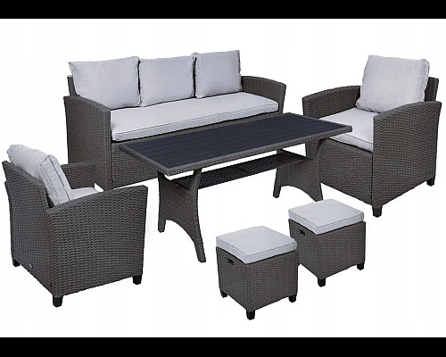 Комплект садових меблів з ротангу JUMI MILANO, сірий