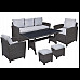 Комплект садових меблів з ротангу JUMI MILANO, сірий