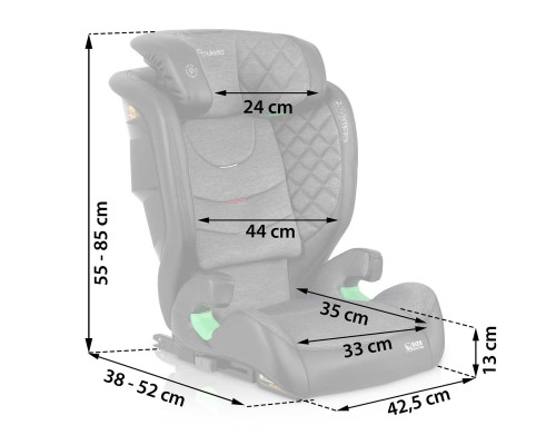 Автокрісло Nukido Louis чорно-сіре 15-36 кг ISOFIX