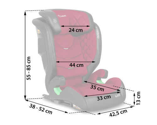 Автокрісло Nukido Louis чорно-червоне 15-36 кг ISOFIX