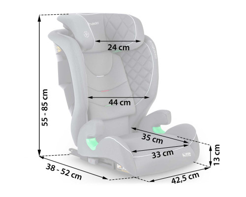 Автокрісло Nukido Louis сіре 15-36 кг ISOFIX