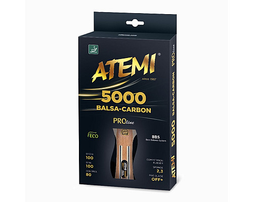 Ракетка для настільного тенісу ATEMI PRO 5000, червона