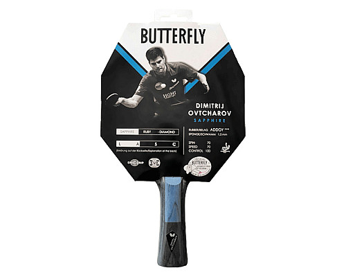 Ракетка для настільного тенісу BUTTERFLY Ovtcharov Sapphire, чорно-червона