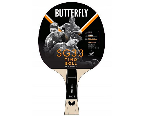 Ракетка для настільного тенісу BUTTERFLY Timo Boll SG33, чорно-червона