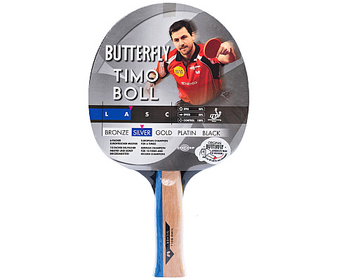 Ракетка для настільного тенісу BUTTERFLY Timo Boll Silver, чорно-червона