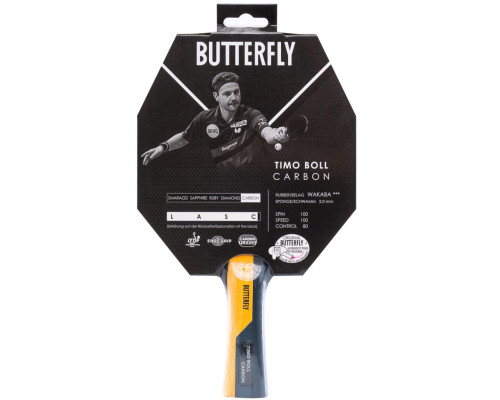 Ракетка для настільного тенісу BUTTERFLY Timo Boll Carbon, чорно-червона