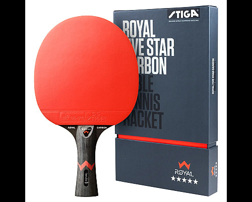 Ракетка для настільного тенісу Stiga Royal Carbon 5 Star FL, чорно-червона