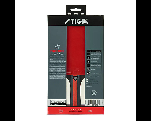 Ракетка для настільного тенісу Stiga Prestige 5 Star FL, чорно-червона
