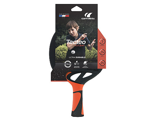 Ракетка для настільного тенісу Cornilleau TACTEO 50 OUTDOOR, чорно-помаранчева