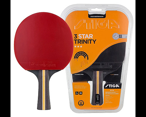 Ракетка для настільного тенісу Stiga Trinity 3 Star FL, чорно-червона