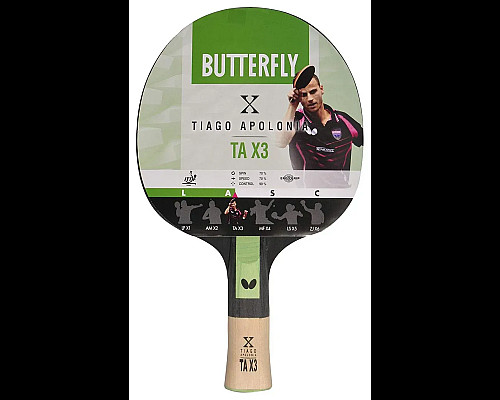 Ракетка для настільного тенісу Butterfly Tiago Apolonia TAX3, червона
