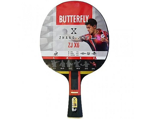 Ракетка для настільного тенісу Butterfly Zhang Jike ZJX6, червоний