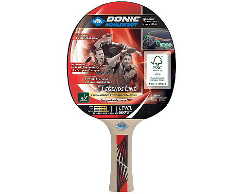Ракетка для настільного тенісу Donic-Schildkrot Legends 600 FSC, чорна