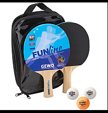 Набір для настільного тенісу Gewo Double-Fun 2 Bats 3 Balls, чорно-червоний