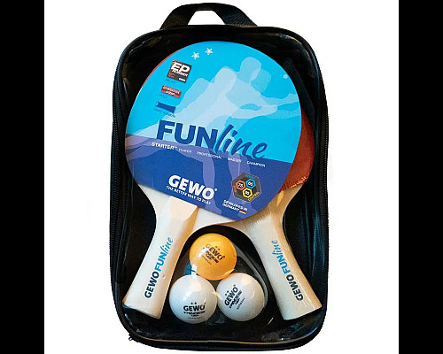 Набір для настільного тенісу Gewo Double-Fun 2 Bats 3 Balls, чорно-червоний